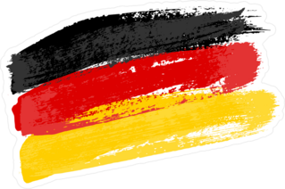 Brush Strokes German Flag Sticker