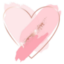Brush Strokes In Pink Tones Heart Frame Sticker