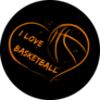 Brushstroke I love Basketball Heart Sticker