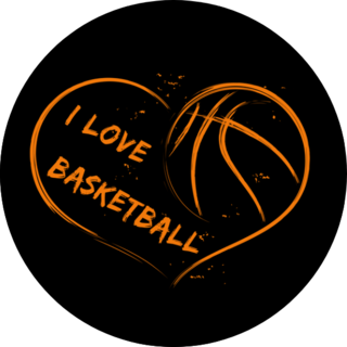 Brushstroke I love Basketball Heart Sticker