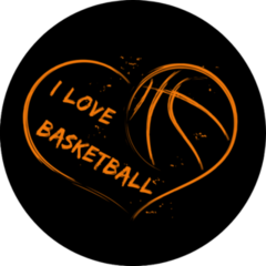 Brushstroke I love Basketball Heart Sticker