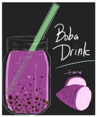 Bubble Drink Taro Flavor Sticker