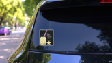Bubble Drink Vanilla Flavor Sticker on a Rear Car Window (New) example
