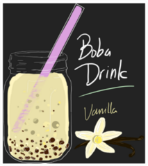 Bubble Drink Vanilla Flavor Sticker