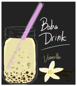 Bubble Drink Vanilla Flavor Sticker