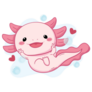 Bubble Heart Axolotl Sticker