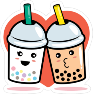 Bubble Milk Tea Heart Sticker