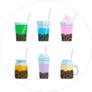 Bubble Tea Icon Set Sticker