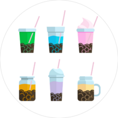 Bubble Tea Icon Set Sticker