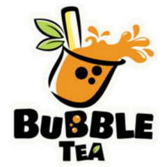 Bubble Tea Logo With A Splattering Sticker