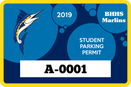 Bubbles Rectangle School Parking Permit Sticker