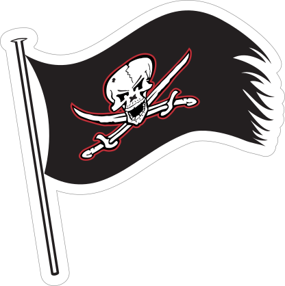 Buccaneers Flag Mascot Sticker