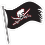 Buccaneers Flag Mascot Sticker