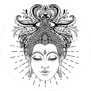 Buddha Face Line Art Sticker