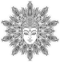 Buddha Face Over Ornate Mandala Sticker