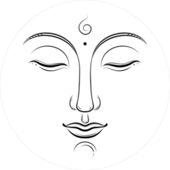 Buddha Face Zen Ink Drawing Sticker