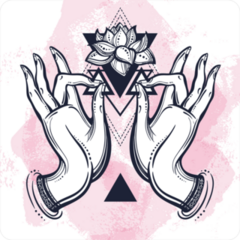 Buddha Hands With Lotus And Sacred Geometry Sticker
