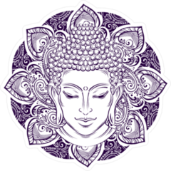 Buddha Head With Paisley Ornament Sticker