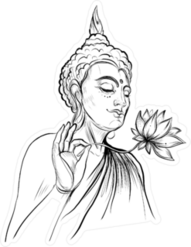 Buddha Holding Lotus Flower Sticker