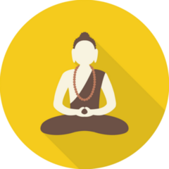 Buddha Icon Circle Sticker