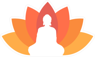 Buddha Illustrated With A Lotus Background Sticker