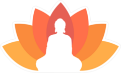Buddha Illustrated With A Lotus Background Sticker