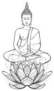 Buddha Meditating On A Lotus Flower Sticker