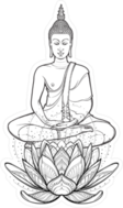 Buddha Meditating On A Lotus Flower Sticker