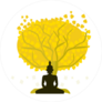 Buddha Meditating Serene Tree Sticker