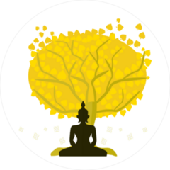 Buddha Meditating Serene Tree Sticker