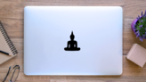 Buddha Silhouette Sticker on a Laptop (New) example