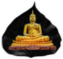 Buddha Statue In Bodhi Leaf Sticker