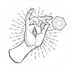Buddhas Hand With Eye And Geometry Symbol Sticker