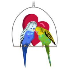 Budgie Birds In Love Sticker
