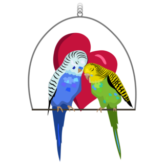 Budgie Birds In Love Sticker