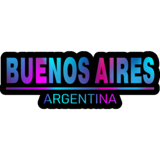 Buenos Aires Argentina Gradient Lettering Sticker