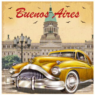 Buenos Aires Argentina Retro Poster Sticker