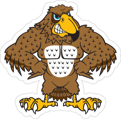 Buff Falcon Mascot Sticker