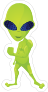 Buff Green Alien Sticker