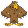 Buff Hawk Mascot Sticker