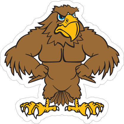 Buff Hawk Mascot Sticker