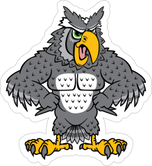 Buff Owl Mascot Sticker