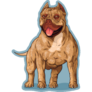 Buff Pitbull Blue Sticker
