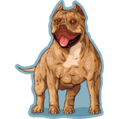 Buff Pitbull Blue Sticker