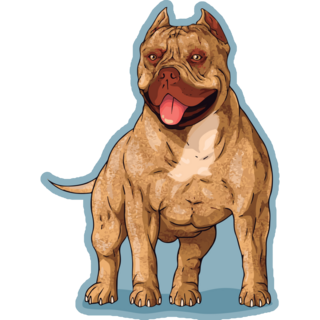 Buff Pitbull Blue Sticker