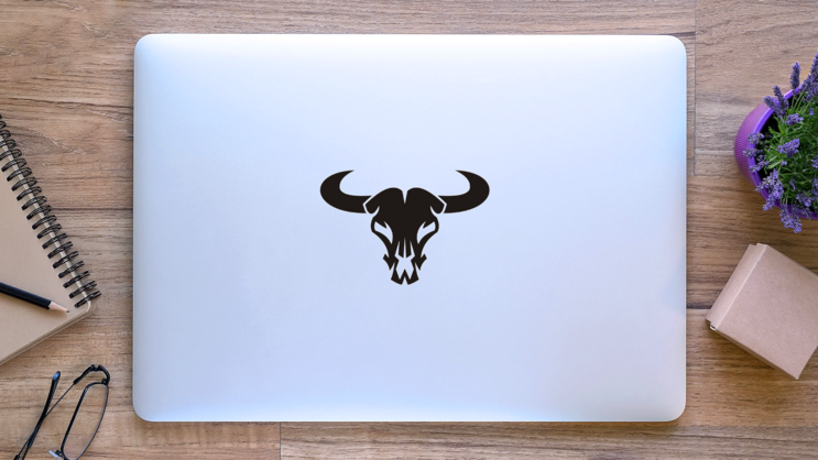 Buffalo Head Logo Sticker on a Laptop (New) example