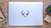 Buffalo Illustration Sticker on a Laptop (New) example
