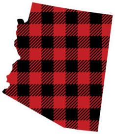 Buffalo Plaid Arizona State Illustration Sticker