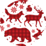 Buffalo Plaid Woodland Winter Elements Snowflakes Sticker