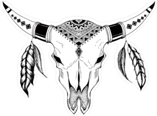Buffalo Skull Native American Totem Sticker